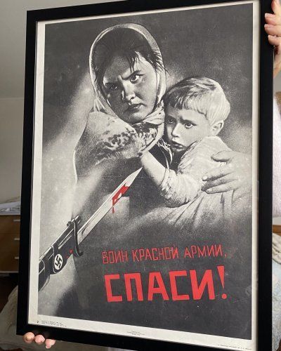 Combattant de l’armée Rouge  Sauve Nous – Fascisme – WW2 – Affiche