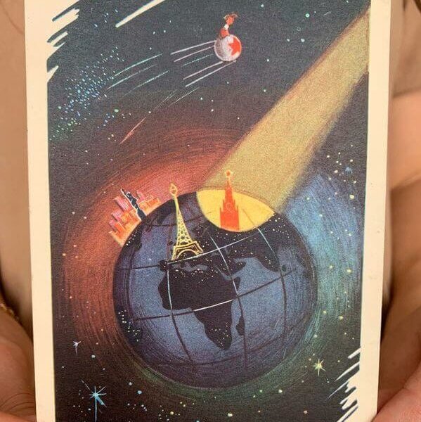 Carte Propagande Spatiale URSS – Sputnik Paris NY