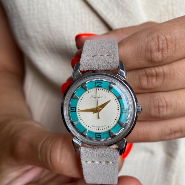 Montre Kirvoskie – Crabe – Turquoise – Années 50