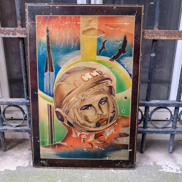 Peinture sur Métal – Gagarin – Club Komsomol