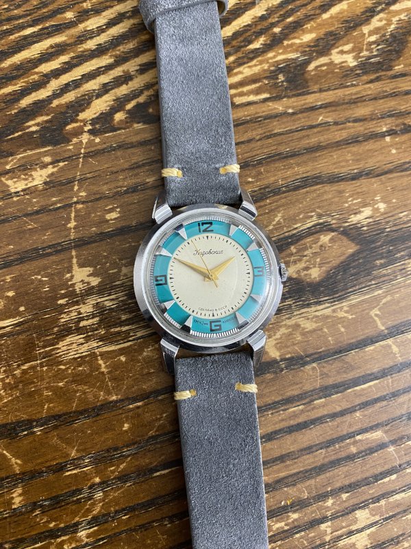 Montre Kirvoskie – Crabe – Turquoise – Années 50