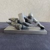 Sculpture Gardien Hockey - Aluminium