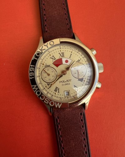 Montre Poljot Chronographe 3133 – Visite Gorbatchev Japon 1991