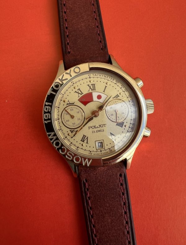 Montre Poljot Chronographe 3133 – Visite Gorbatchev Japon 1991