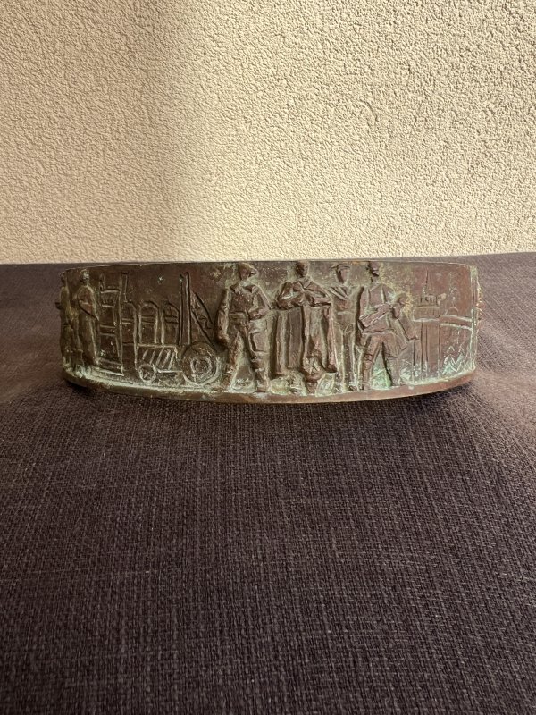 Disque Bronze - Sculpture - Elément Lampe Ancienne – Image 4