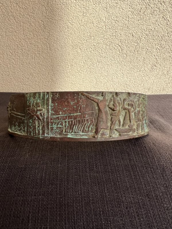 Disque Bronze - Sculpture - Elément Lampe Ancienne – Image 5