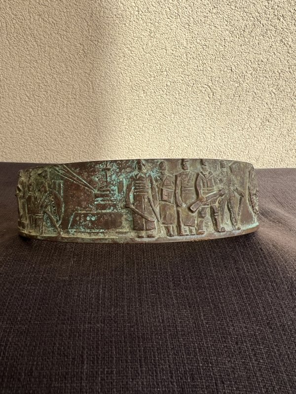 Disque Bronze - Sculpture - Elément Lampe Ancienne – Image 6