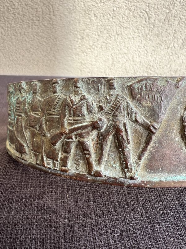 Disque Bronze - Sculpture - Elément Lampe Ancienne – Image 8