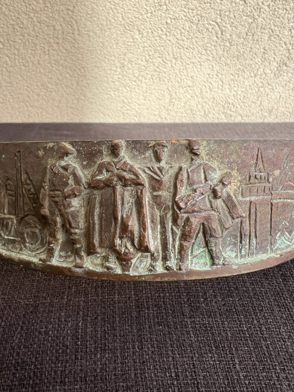 Disque Bronze - Sculpture - Elément Lampe Ancienne – Image 10