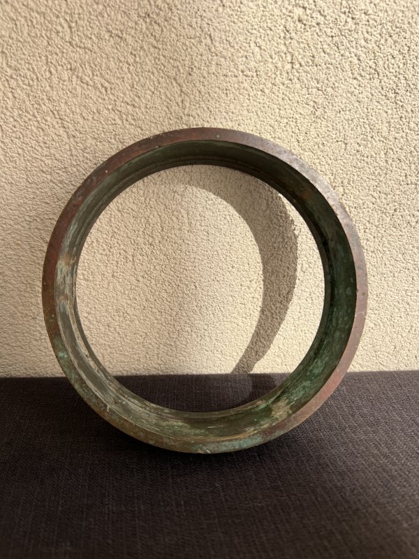 Disque Bronze - Sculpture - Elément Lampe Ancienne – Image 13