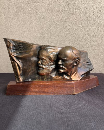 Rare - Sculpture - Karl Marx - Vladimir Lenin