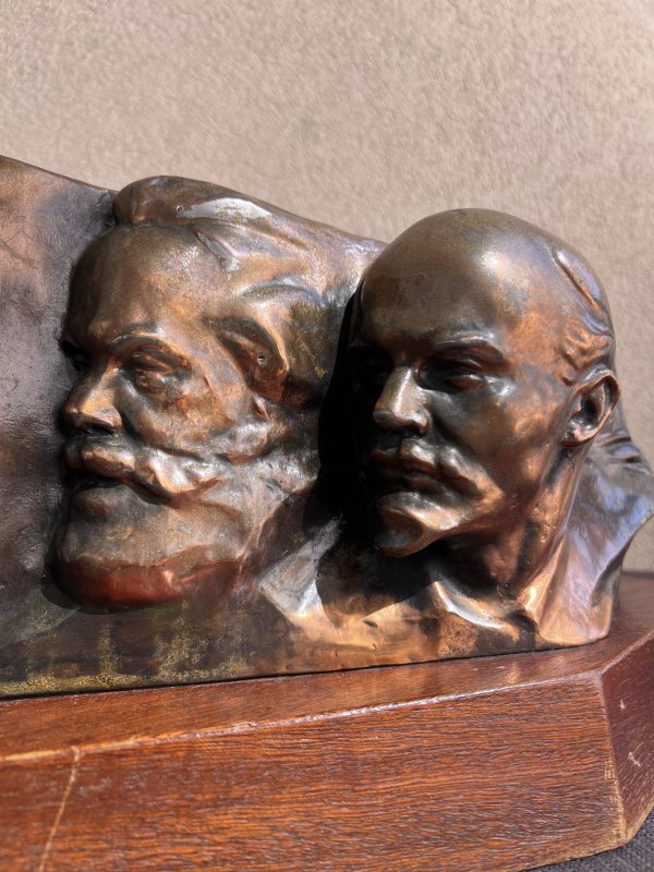 Rare - Sculpture - Karl Marx - Vladimir Lenin – Image 2
