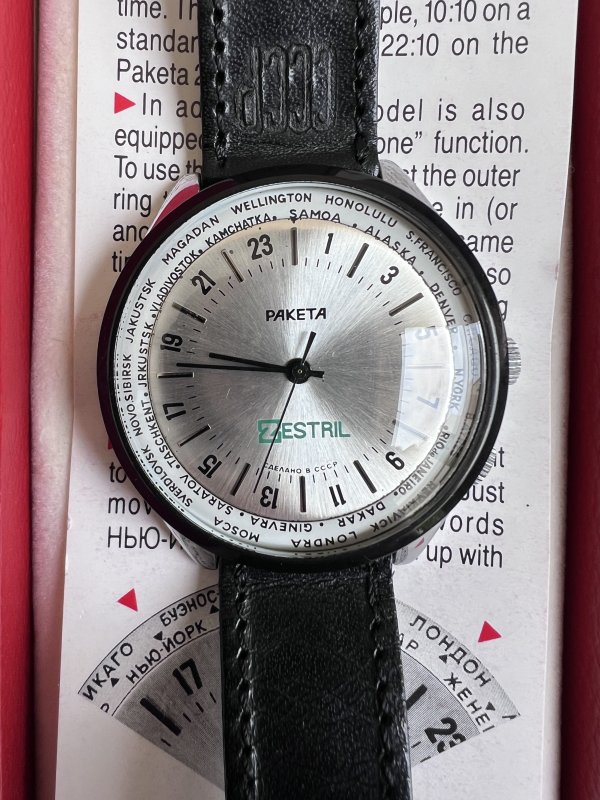 Montre Raketa – Mouvement 24 Heures – Zestril – Neuve Boite - 1991 – Image 2